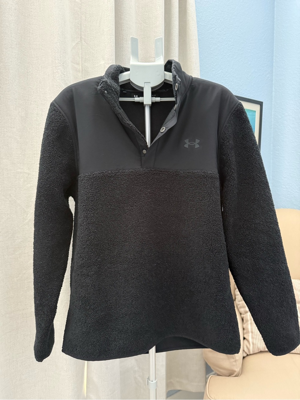 Under Armour Men’s Black Sherpa Fleece Zip Pullover Jacket